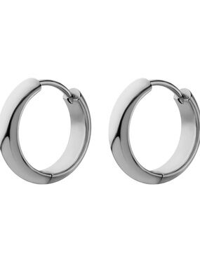 Cords Club Basic Witch Hoops 12mm – Titanium Silver Stainless Steel Mini Hoops